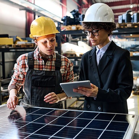 Modern solar panel array on a rooftop, converting sunlight into electricity for a greener future.